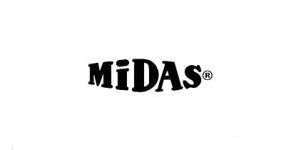 Midas logo on a white background.