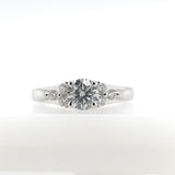 Nelson Jewellery Arts Co. 18K White Gold Three Side Stones Princess Center Diamond Engagement Ring