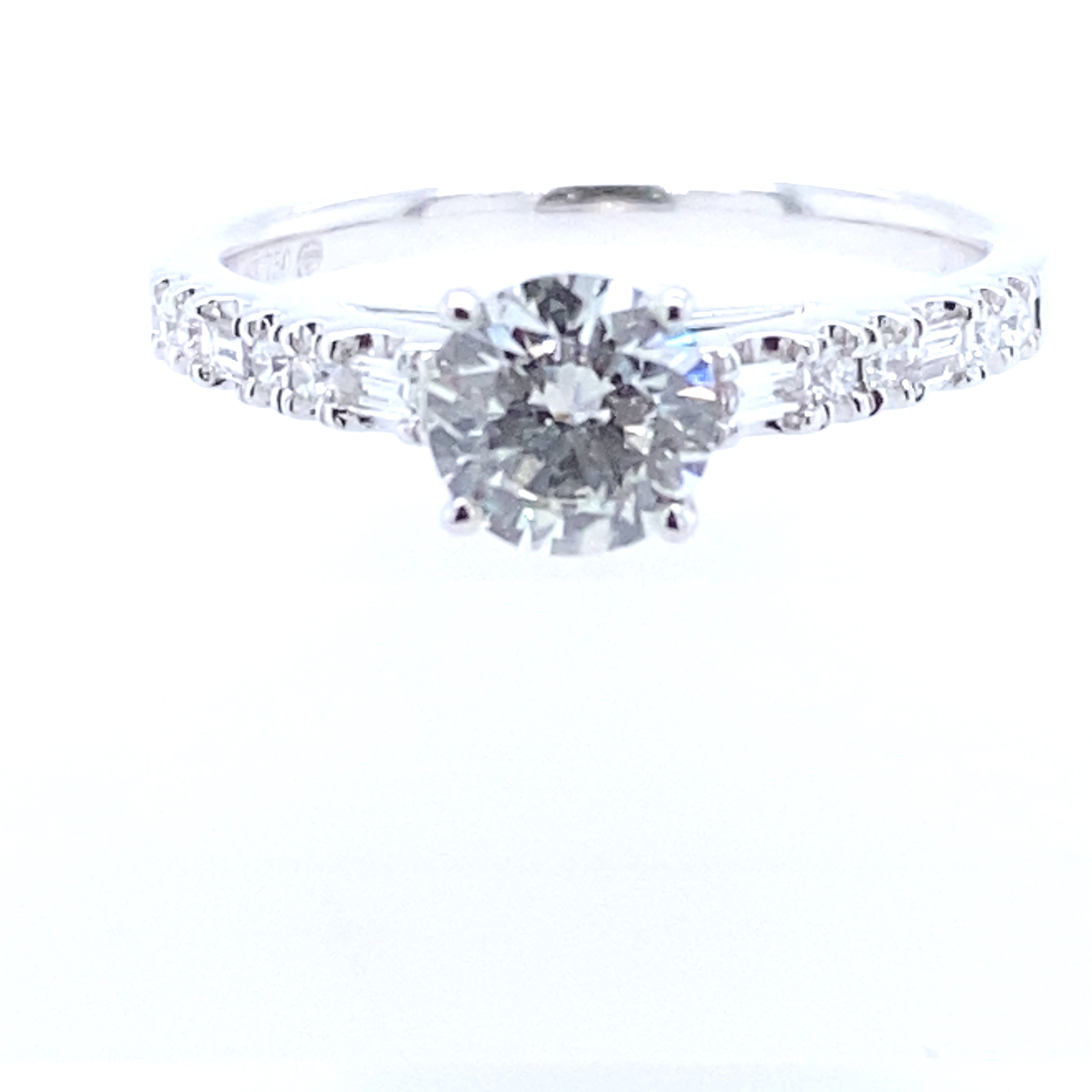 Nelson Jewellery Arts Co. 18K White Gold Classic Straight Diamond Engagement Ring