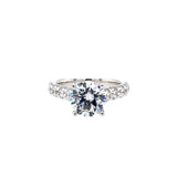 18K White Gold Classic Cathedral Round Diamond Engagement Ring