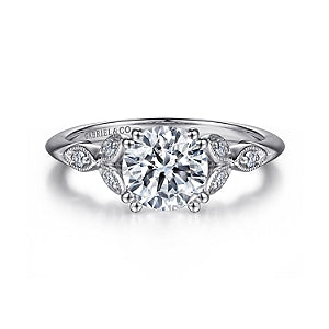 14K White Gold Celia Round Diamond Engagement Ring