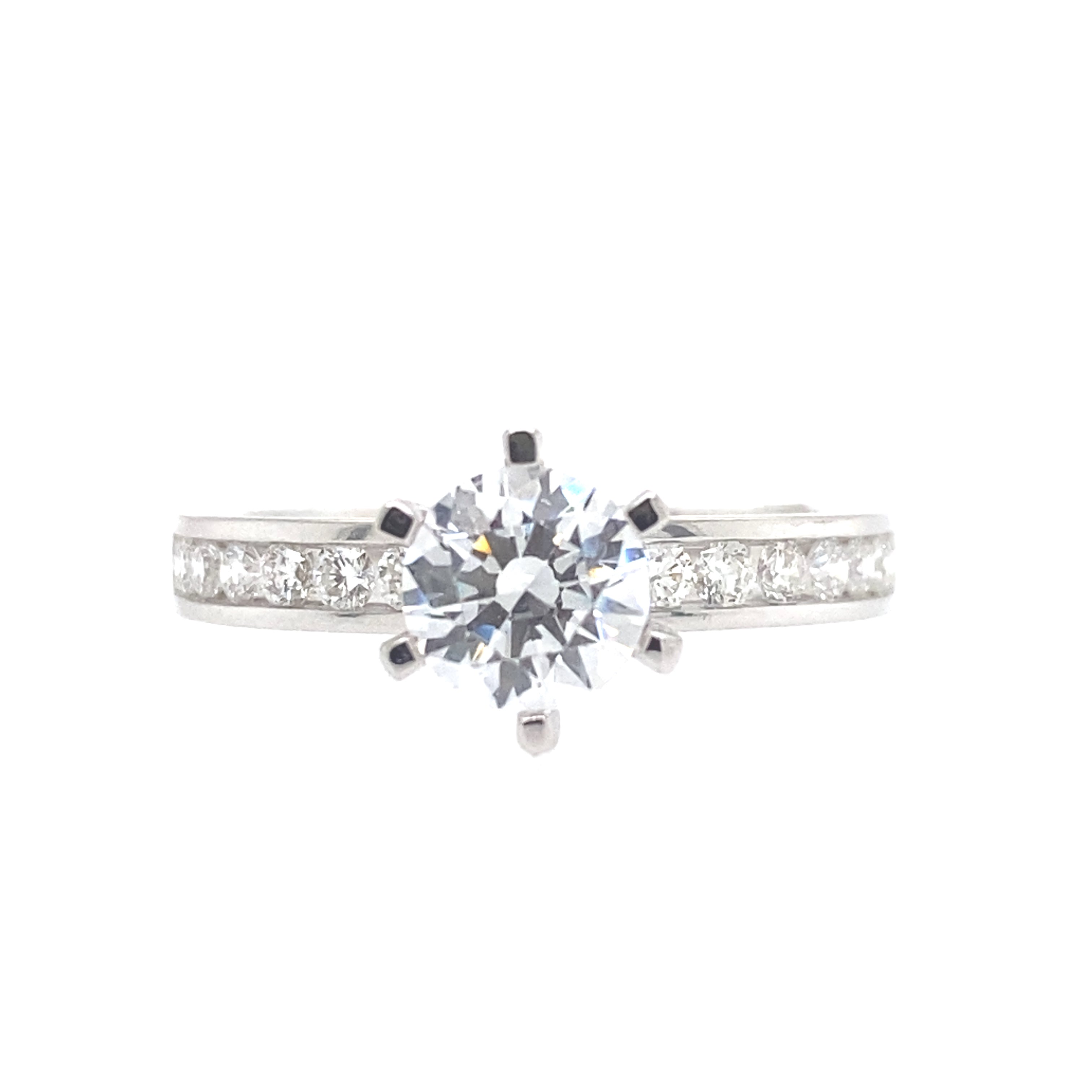 14K White Gold Classic Channel Set Engagement Ring