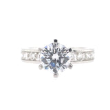 14K White Gold Classic Channel Set Round Diamond Engagement Ring