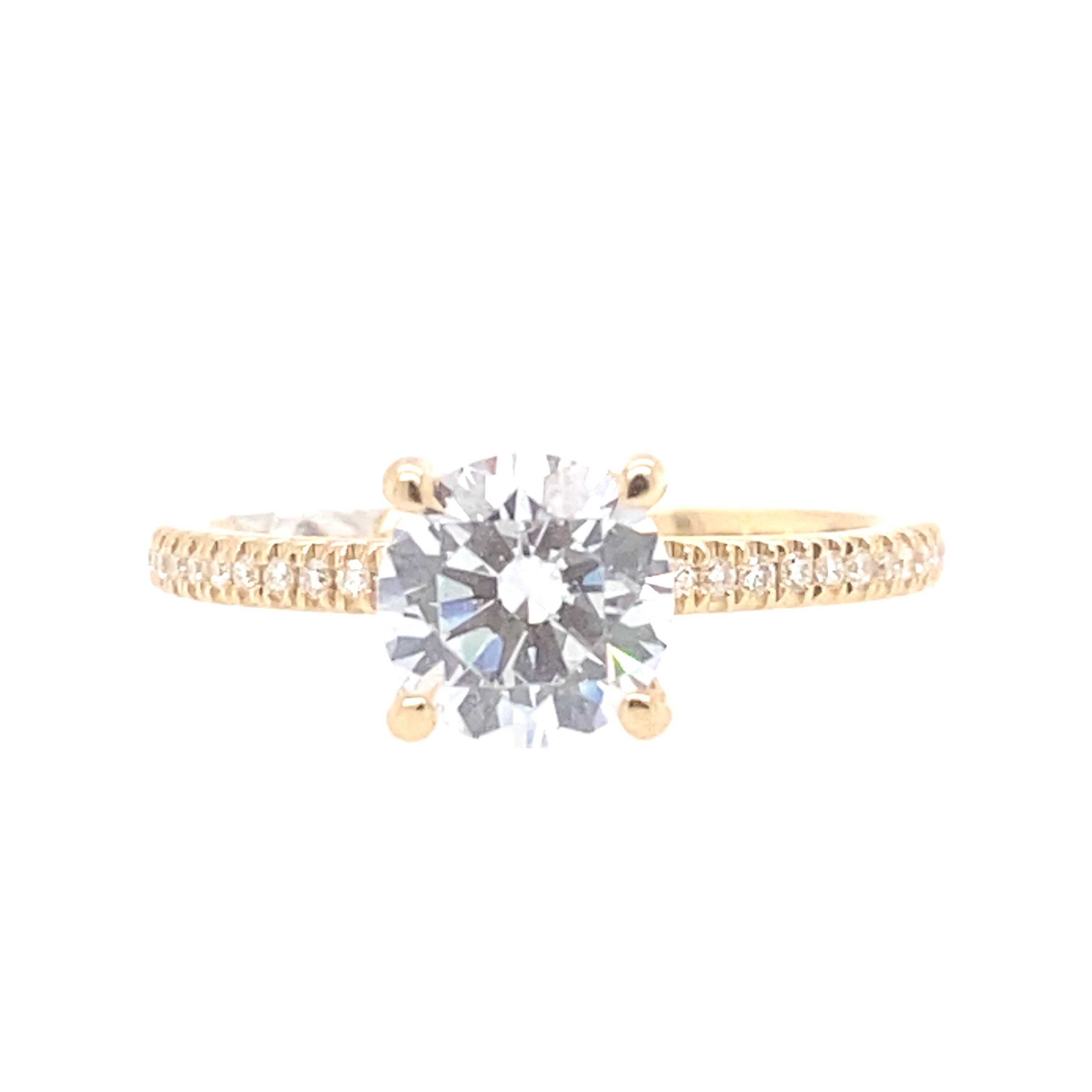 14K Yellow Gold Classic Diamond Engagement Ring