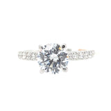 14K White And Rose Classic Diamond Engagement Ring