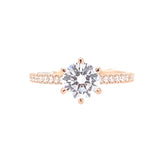14K Rose And White Classic Diamond Engagement Ring