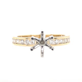 14K Yellow And White Gold Classic Channel Set Engagement Ring