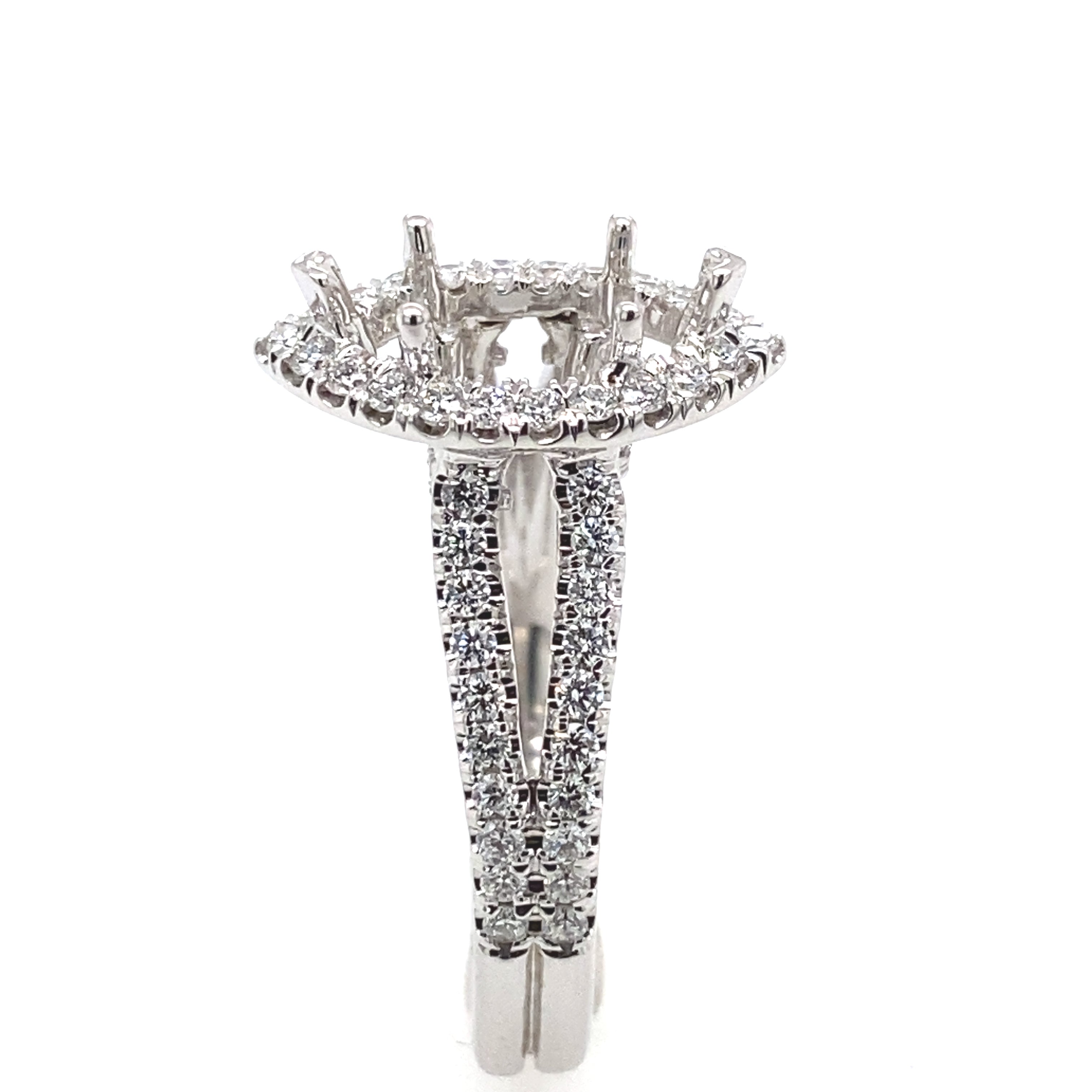 18K White Gold Halo Marquise Diamond Engagement Ring