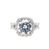 18K White Gold Halo Infinity Design Shoulders Engagement Ring