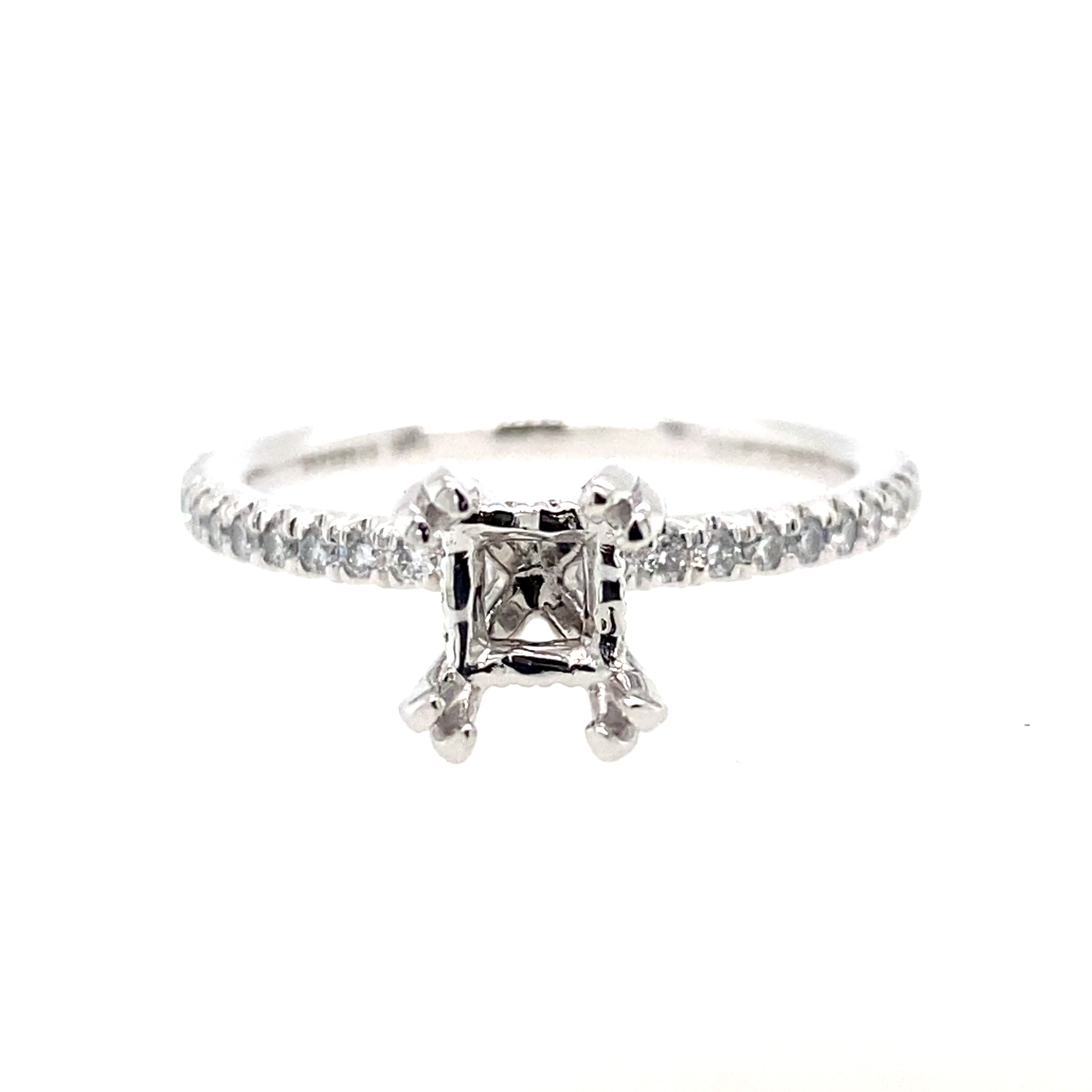 14K White Gold Classic Diamond Engagement Ring