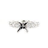 14K White Classic Straight Engagement Ring