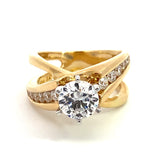 14K Yellow Gold Twist Channel Set Engagement Ring