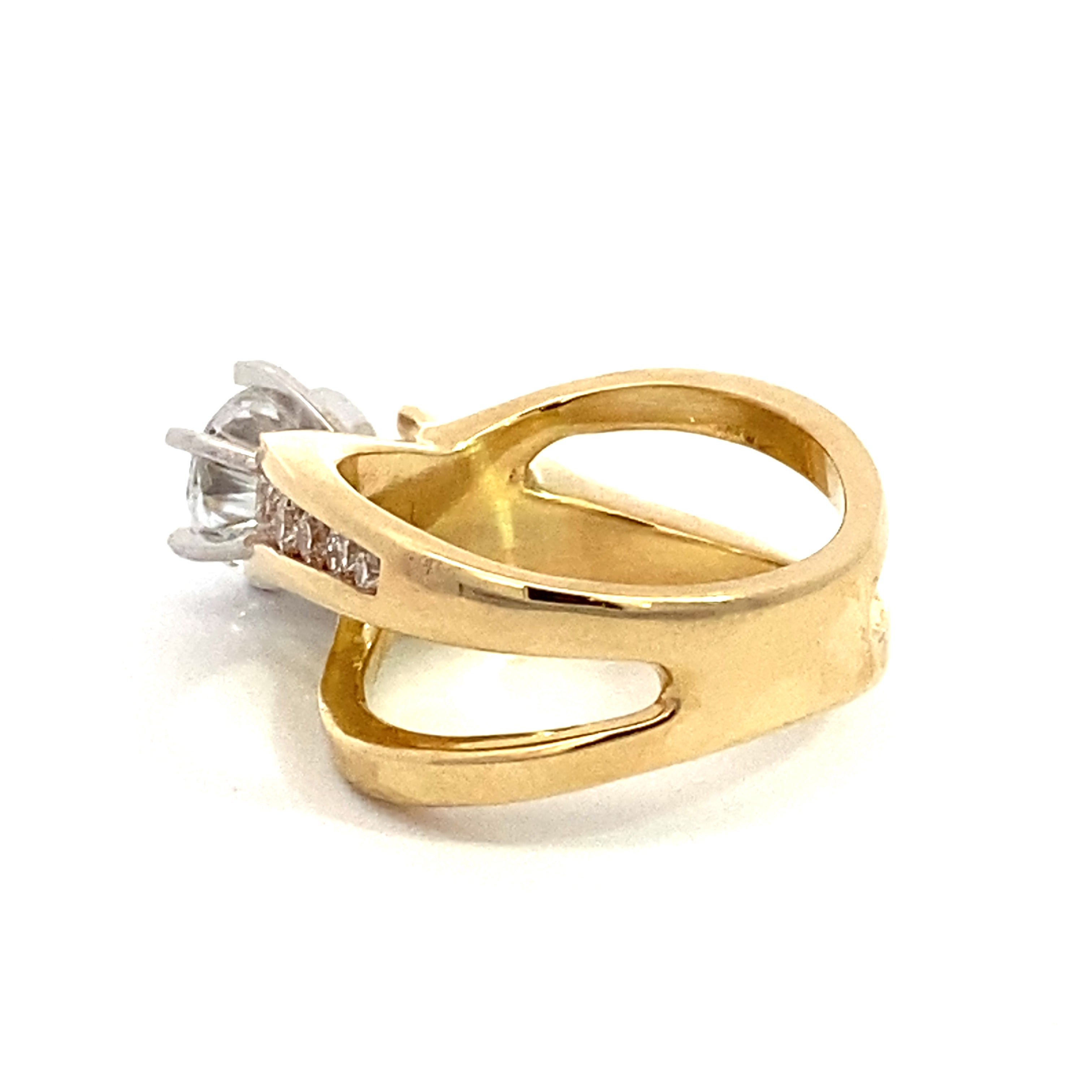 14K Yellow Gold Twist Channel Set Engagement Ring