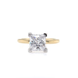 14K Yellow And White Gold ‘Cari’ Hidden Halo Princess Center Diamond Engagement Ring