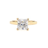 14K Yellow Gold Hidden Halo Princess Natural Diamonds Natural Diamonds Engagement Ring