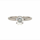 18K White Gold Hidden Halo Diamond Engagement Ring With Round Center Diamond Included