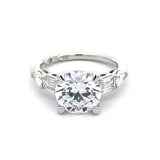 14K White Gold Five Stone Diamond Engagement Ring
