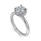 14K White Gold Catallina Round Halo Diamond Engagement Ring