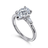 14K White Gold Louann Pear Shape Three Stone Diamond Engagement Ring