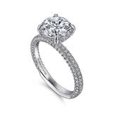 14K White Gold Alinna Round Diamond Engagement Ring