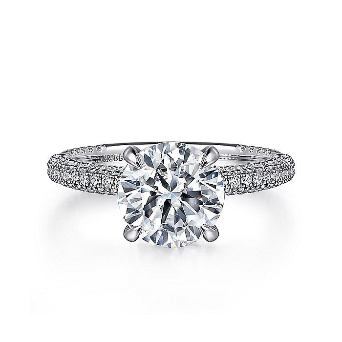 14K White Gold Alinna Round Diamond Engagement Ring