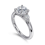 14K White Gold Abbi Round Three Stone Diamond Engagement Ring