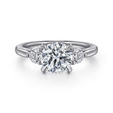 14K White Gold Abbi Round Three Stone Diamond Engagement Ring