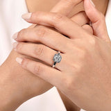 14K White Gold Deedie Round Diamond Hidden Halo Engagement Ring