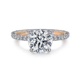 14K White And Rose Gold Danita Classic Round Diamond Engagement Ring