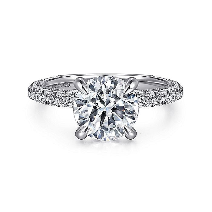 14K White Gold Xenia Round Diamond Engagement Ring