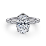 14K White Gold Allesia Hidden Halo Oval Diamond Engagement Ring