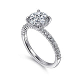 14K White Gold Krete Classic Round Diamond Engagement Ring