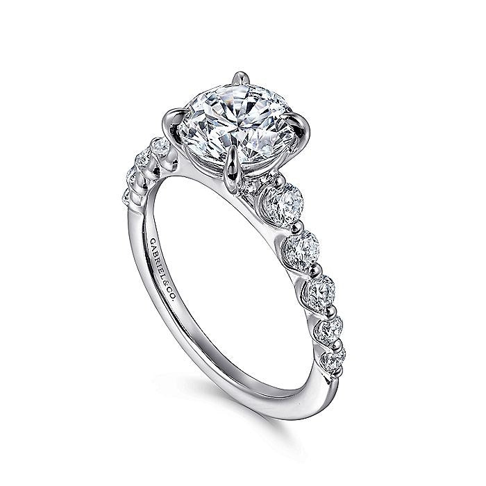 14K White Gold Emberlie Round Diamond Engagement Ring