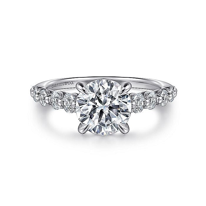 14K White Gold Emberlie Round Diamond Engagement Ring