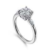 14K White Gold Dela Three Stone Round Diamond Engagement Ring