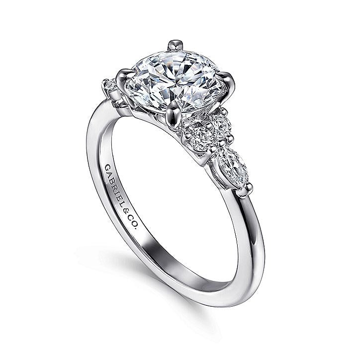 14K White Gold Avah Classic Round Diamond Engagement Ring