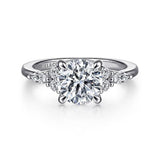 14K White Gold Avah Round Diamond Engagement Ring
