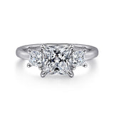 14K White Gold Antonia Three Stone Princess Diamond Engagement Ring