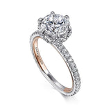 14K White And Rose Gold Lanie Round Halo Diamond Engagement Ring