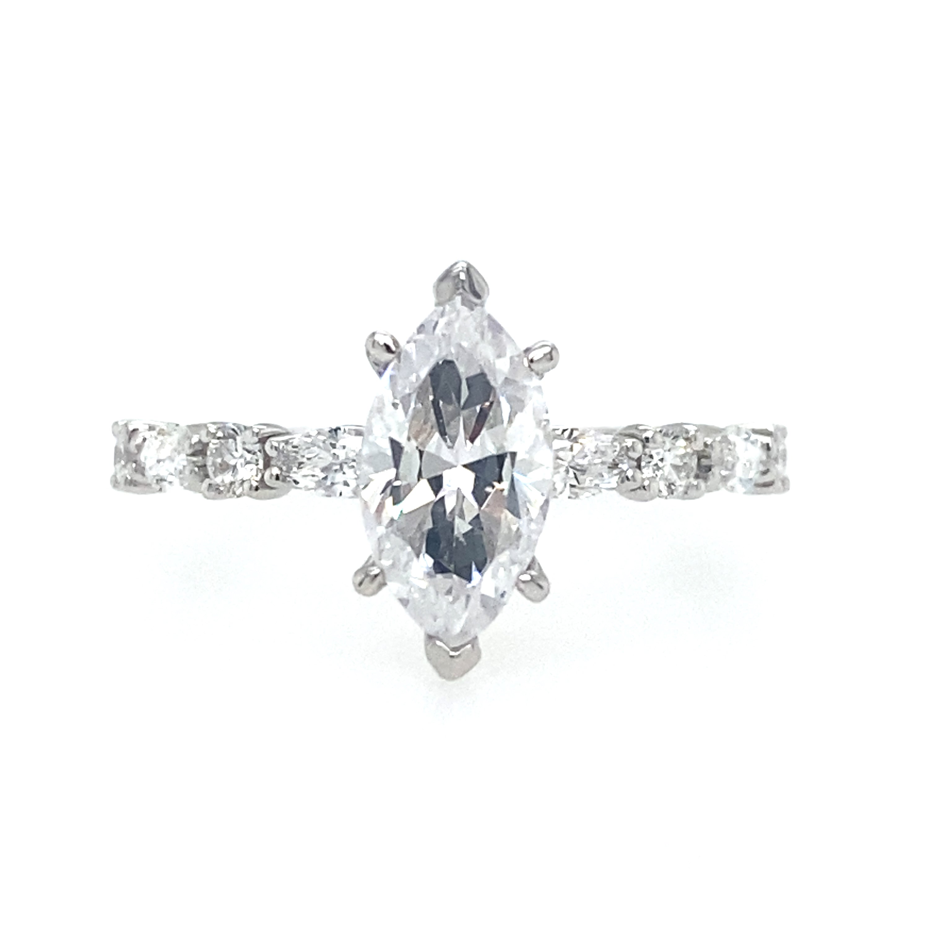 14K White Gold Juliet Classic Marquise Diamond Engagement Ring