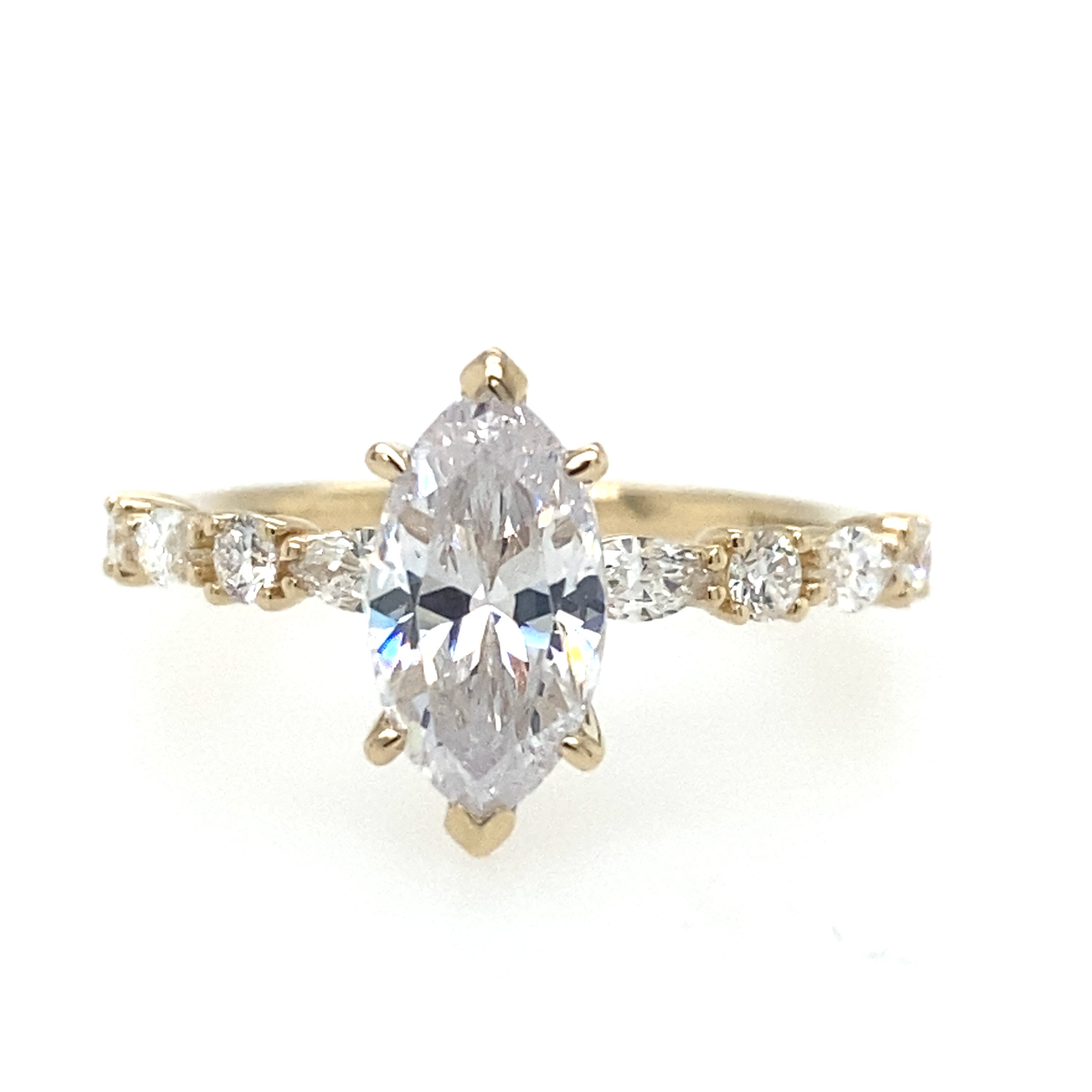 14K Yellow Gold Juliet Marquise Diamond Engagement Ring