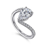 14K White Gold Leina Pear Shape Bypass Diamond Engagement Ring