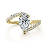 14K Yellow Gold Leina Bypass Pear Diamond Engagement Ring