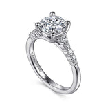 14K White Gold Reed Round Diamond Engagement Ring