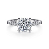 14K White Gold Reed Round Diamond Engagement Ring