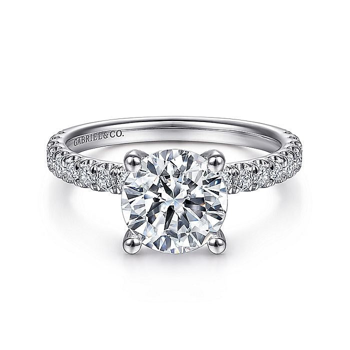 14K White Gold Amira Round Diamond Engagement Ring