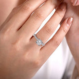 14K White Gold Amira Round Diamond Engagement Ring