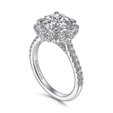 14K White Gold Charmaine Halo Round Diamond Engagement Ring