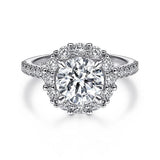 14K White Gold Charmaine Halo Round Diamond Engagement Ring