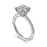 14K White Gold Broderick Classic Round Diamond Engagement Ring